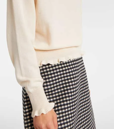 Valentino Ruffled cashmere polo sweater 5