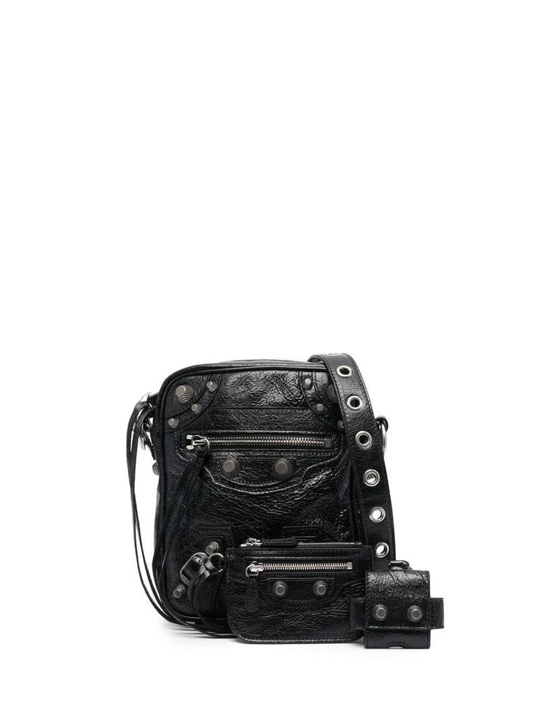 Balenciaga BLACK LEATHER LE CAGOLE MEN CROSSBODY BAG 1