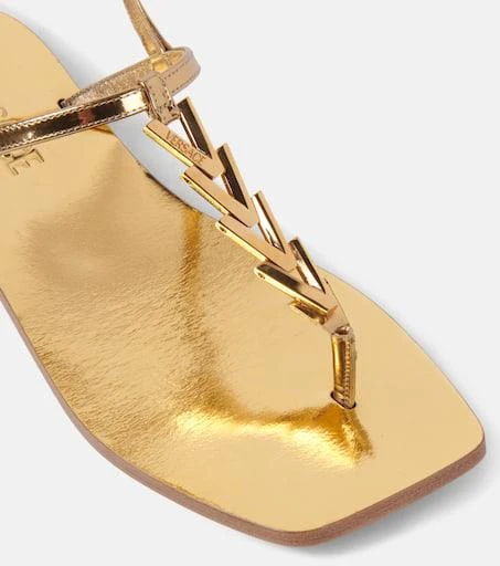 Versace Metallic leather thong sandals 6
