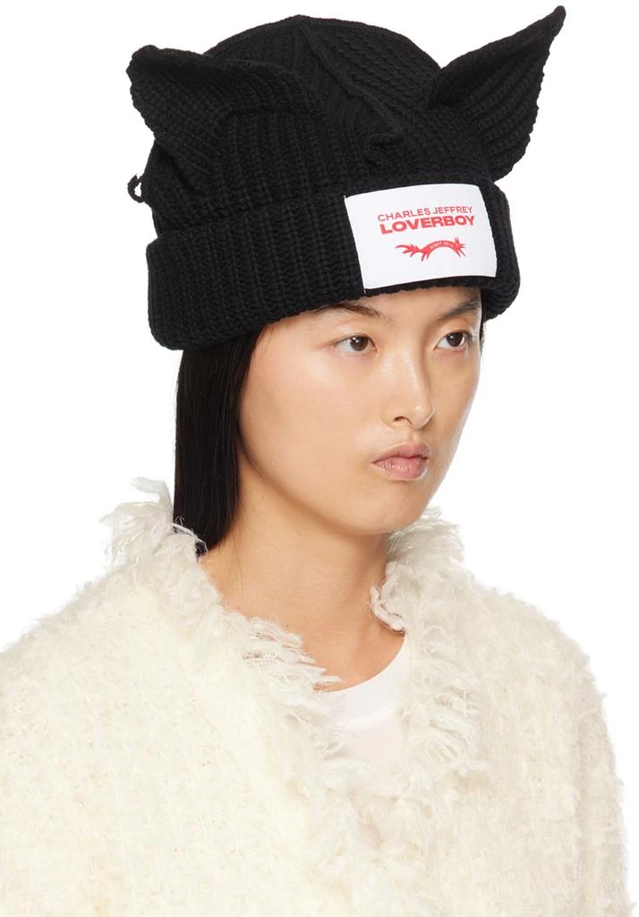 Charles Jeffrey LOVERBOY Black Chunky Ears Beanie 2