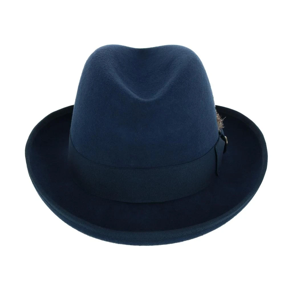 Epoch Hats Company Men's Wool Felt Homburg Godfather Hat with Feather 3