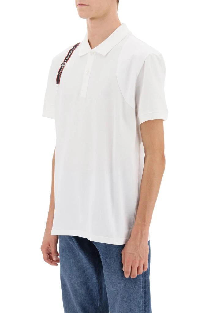 ALEXANDER MCQUEEN harness polo shirt with selvedge logo 4