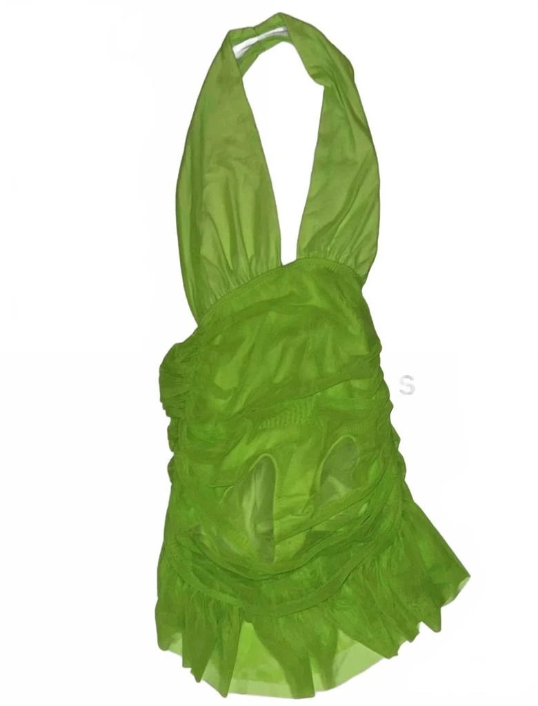 Ruffle Halter Mio Mini Dress In Neon Green  On Sale Now with Up to 53% Off  | Discover Exclusive Deals & Savings at BeyondStyle  Authentic Norma  Kamali women|clothing|dresses with Limited-Time