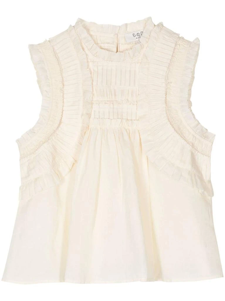 Sea Women's Cole Smocked Tank Top In Cream 1