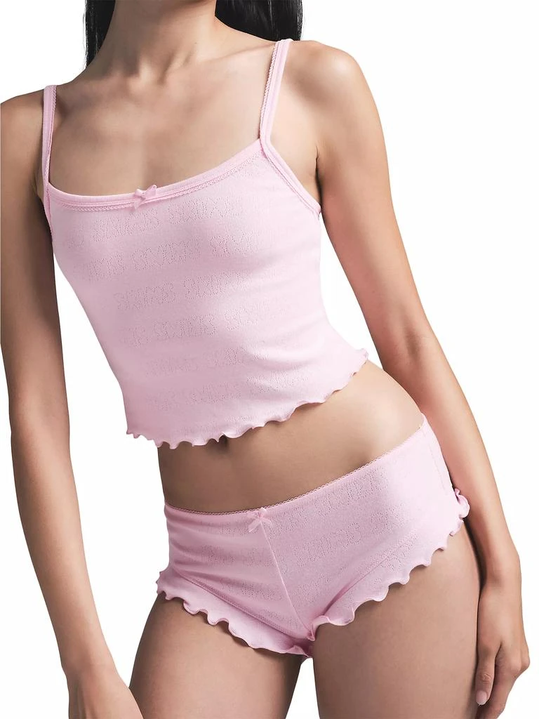 SKIMS Logo Pointelle Cropped Cami Set 3