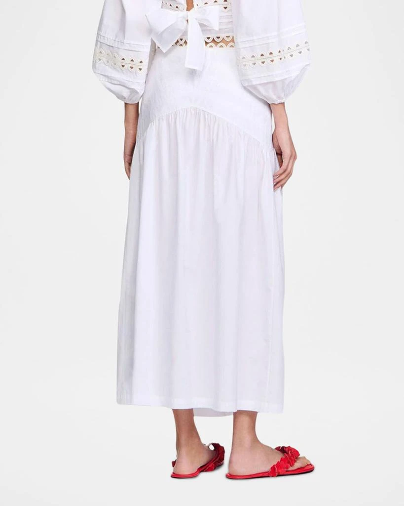 Sandro Chica Embroidered Cotton Midi Skirt 3