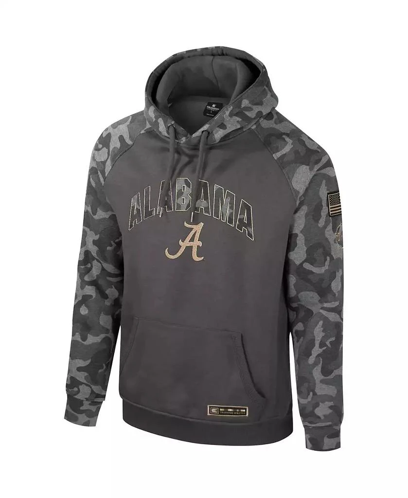 Colosseum Men's Charcoal Alabama Crimson Tide OHT Military Appreciation Camo Raglan Pullover Hoodie 2