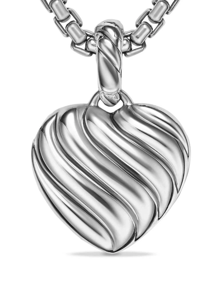 David Yurman Heart Amulet in Sterling Silver and 18K Yellow Gold with Pink Opal, 17MM 5