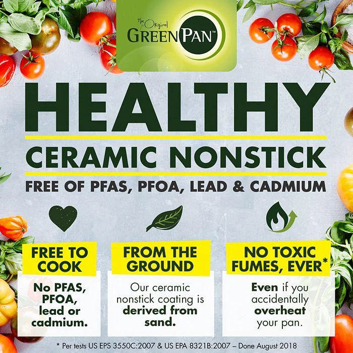 Greenpan Reserve Healthy Ceramic Nonstick Cookware, Set of 10 11
