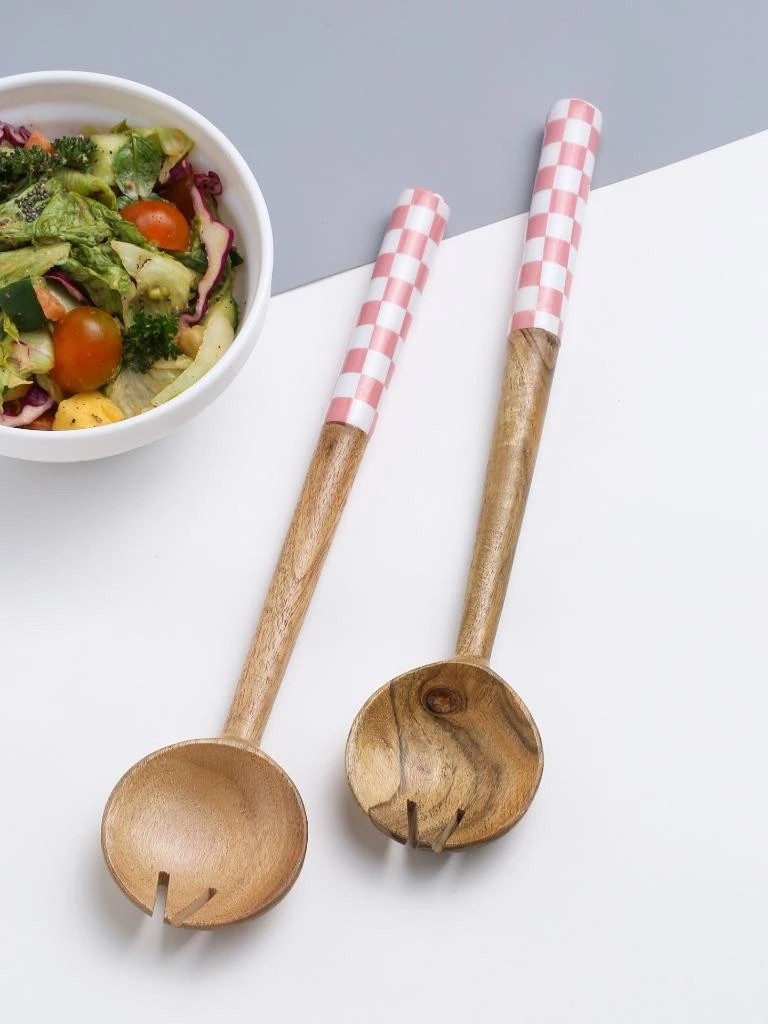 Tiramisu Resin & Wood Salad Server 2 Piece Set 6