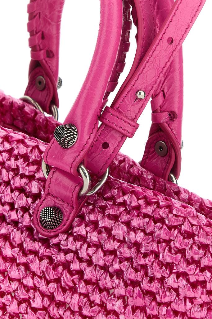 ハンドバッグ Balenciaga Fuchsia Raffia Small Le Cagole Panier Handbag Shop Fuchsia raffia small Le Cagole Panier handbag on Sale