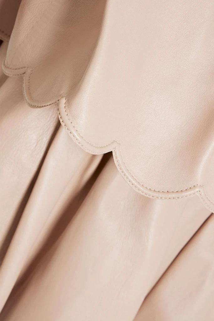 Valentino Off-the-shoulder pleated leather mini dress 4