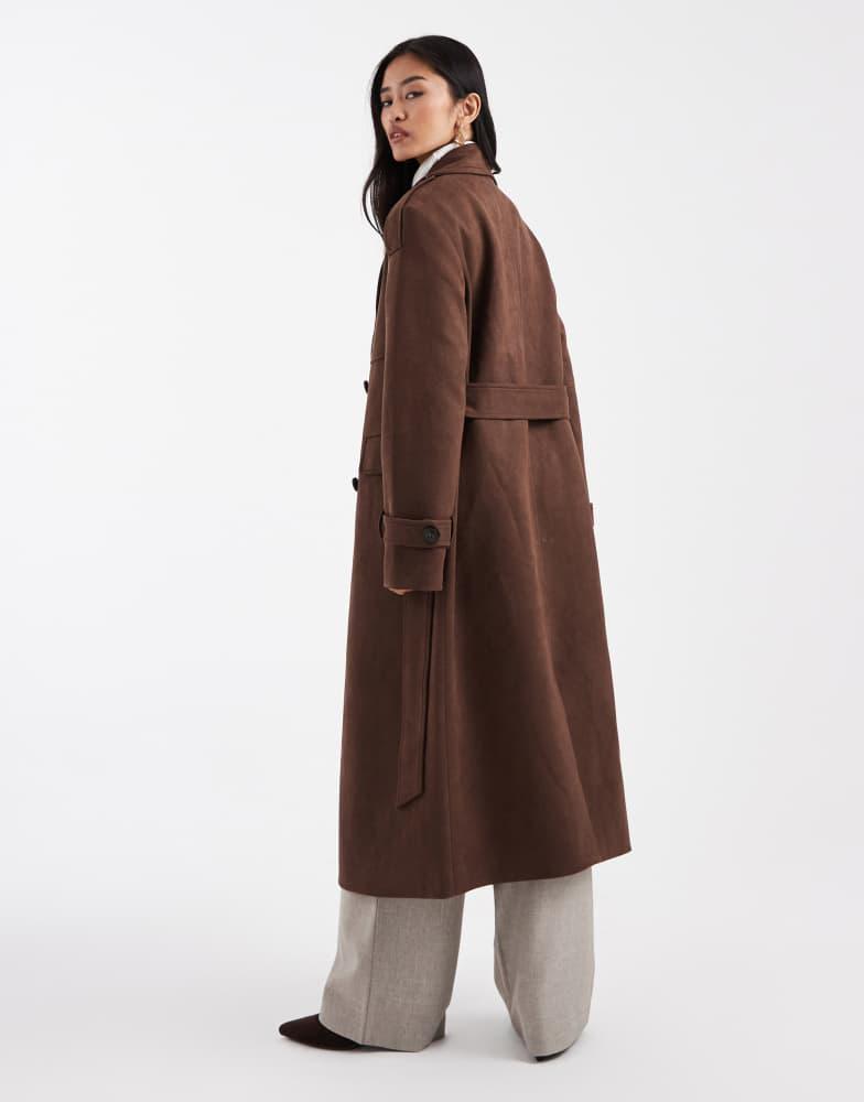 4th & Reckless 4th & Reckless faux suede double breasted belted