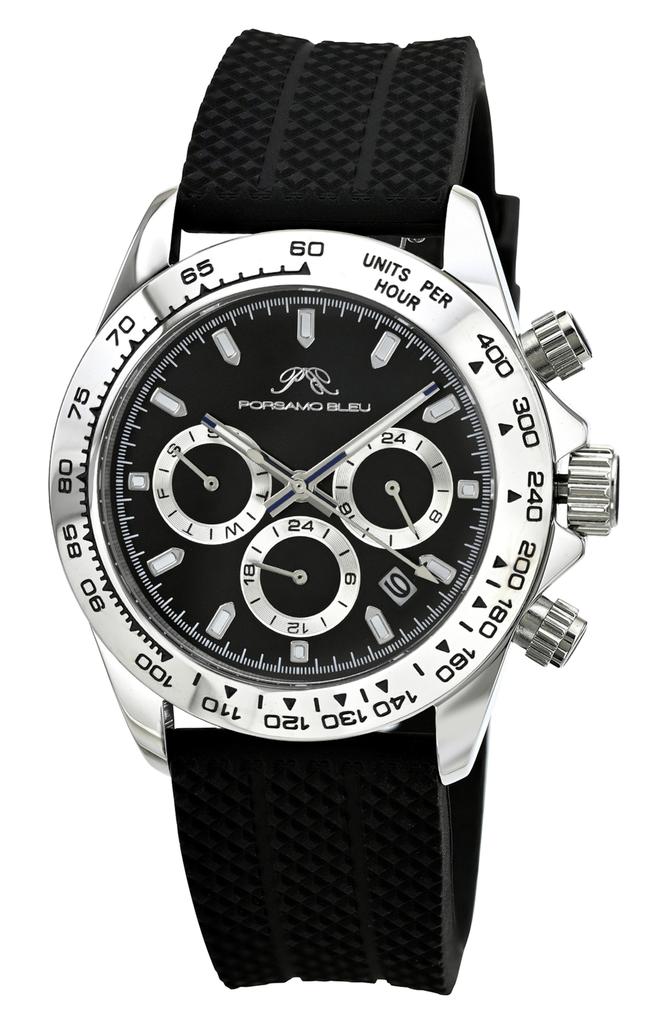 Porsamo Bleu Preston Silicone Strap Multifunction Watch, 41mm