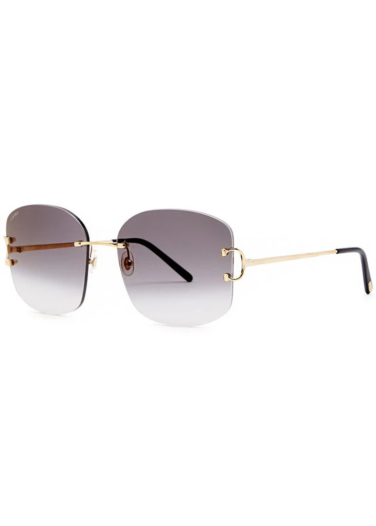 Cartier Signature C De Cartier rimless oversized sunglasses 2