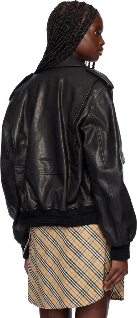 Burberry Black Bomber Leather Jacket 3