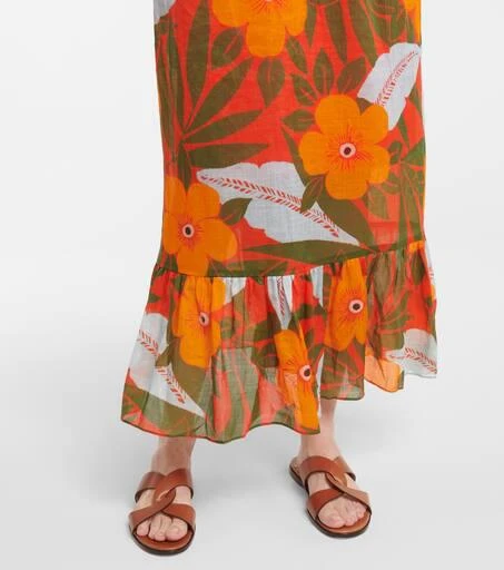 Lee Mathews Oleander floral ramie maxi dress 5