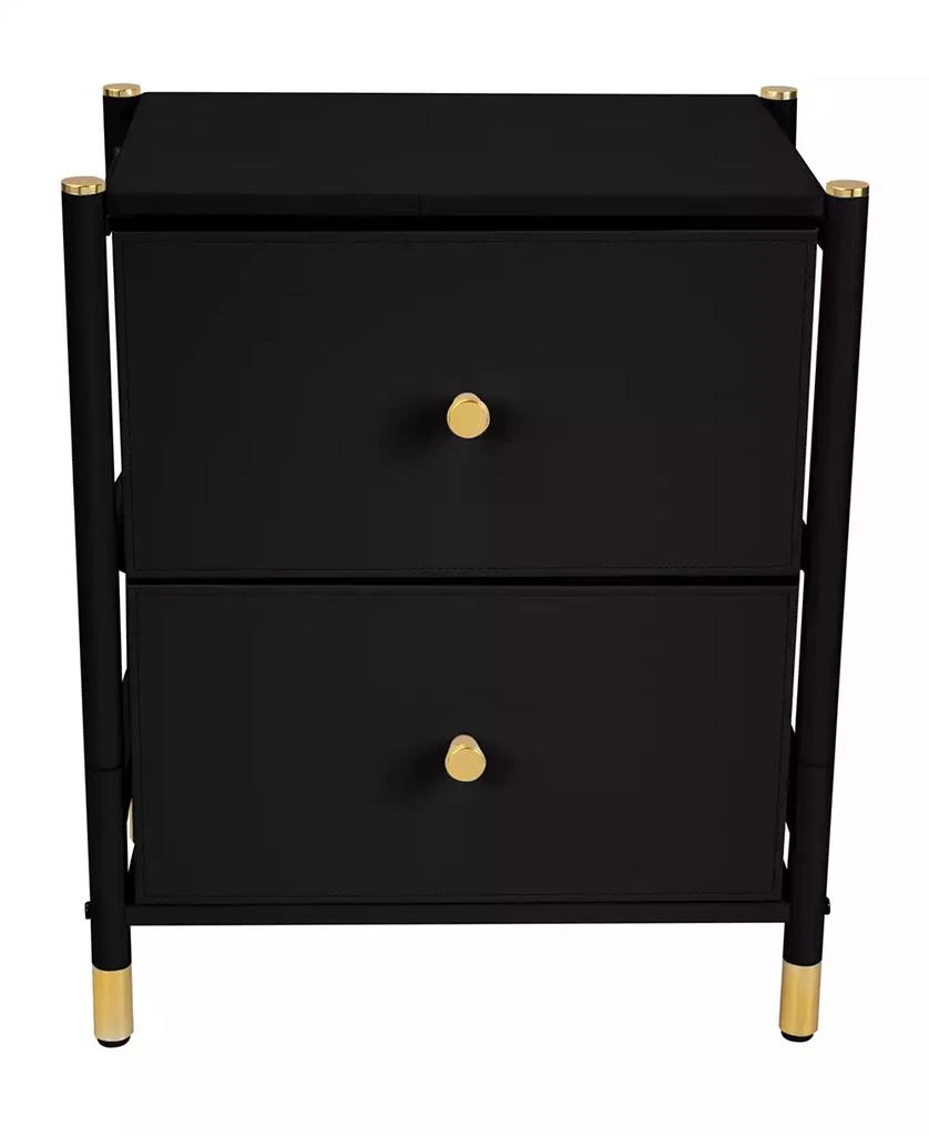 Simplify 2 Drawer Luxury Nightstand in Black 1