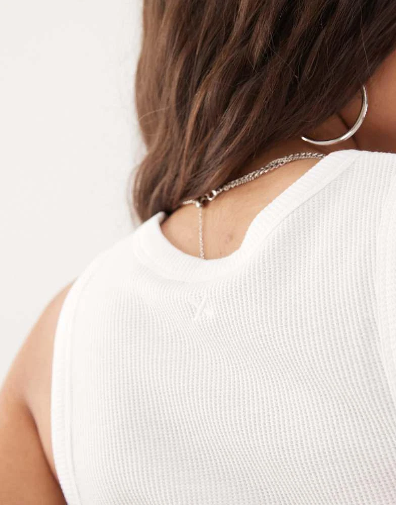 COLLUSION COLLUSION waffle vest top in white 3