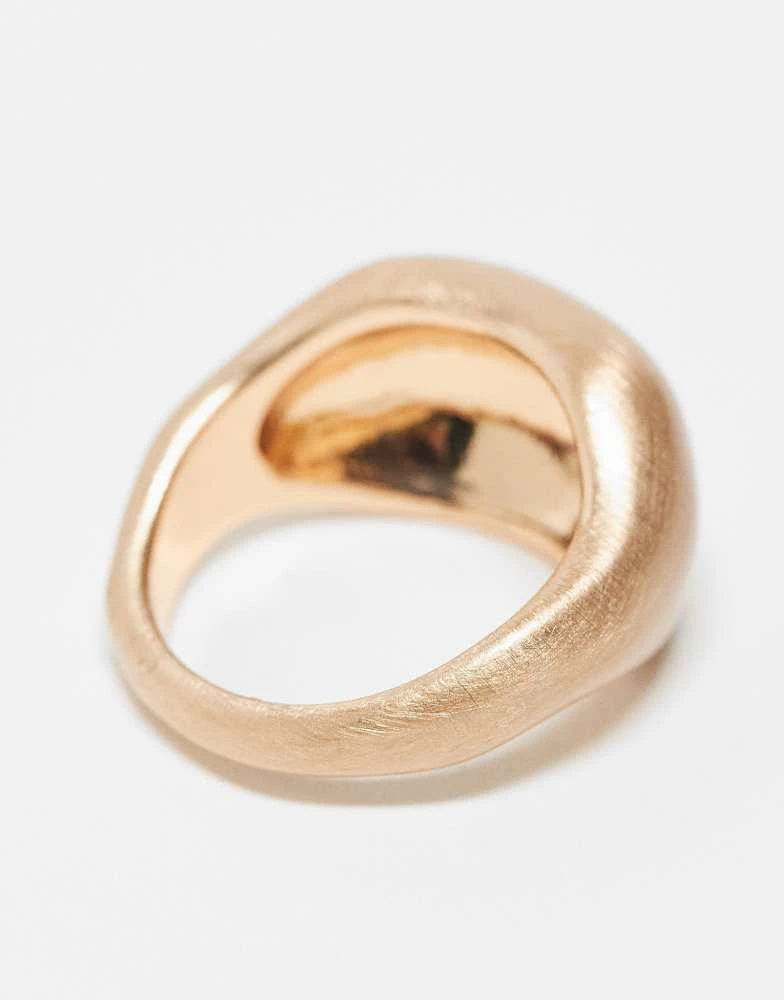 ASOS ASOS DESIGN ring in bubble brushed detail in gold tone 2