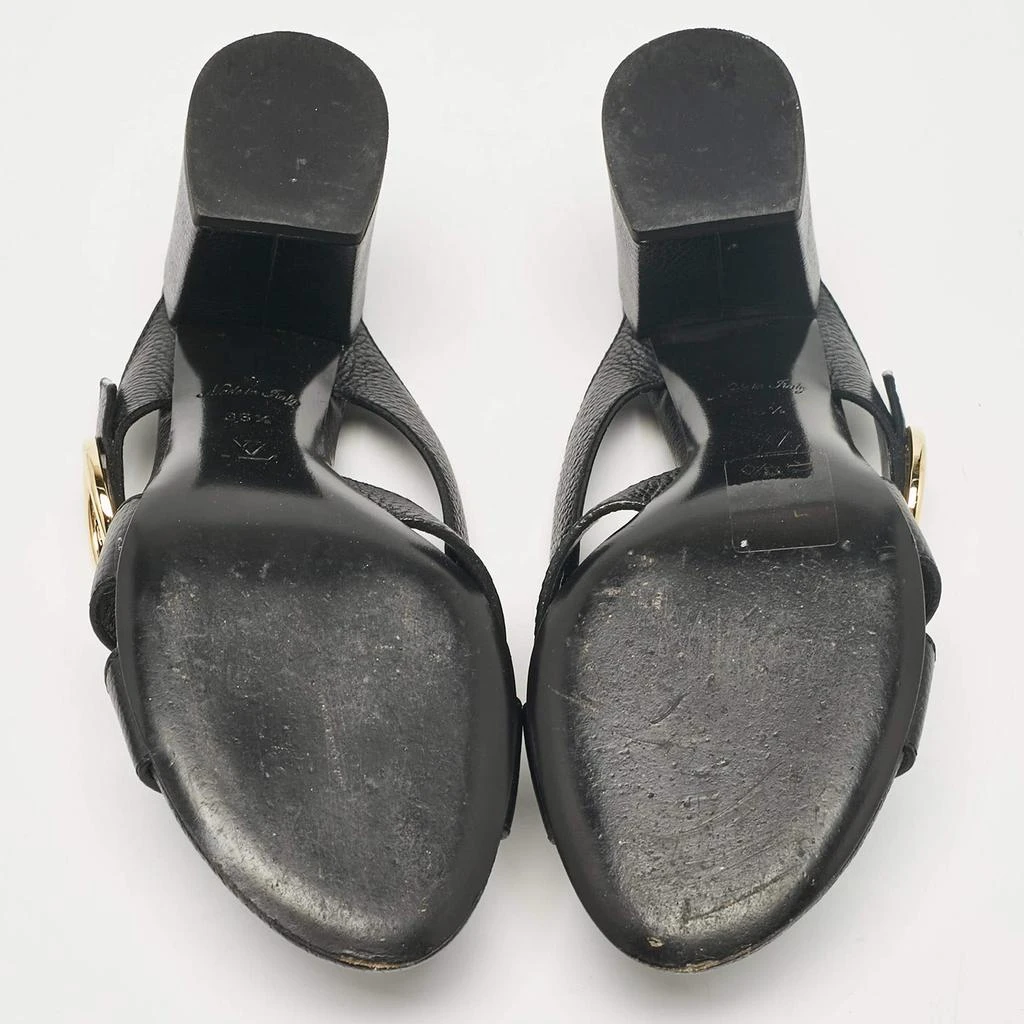 Louis Vuitton Louis Vuitton Black Leather Slide Sandals Size 36.5 6