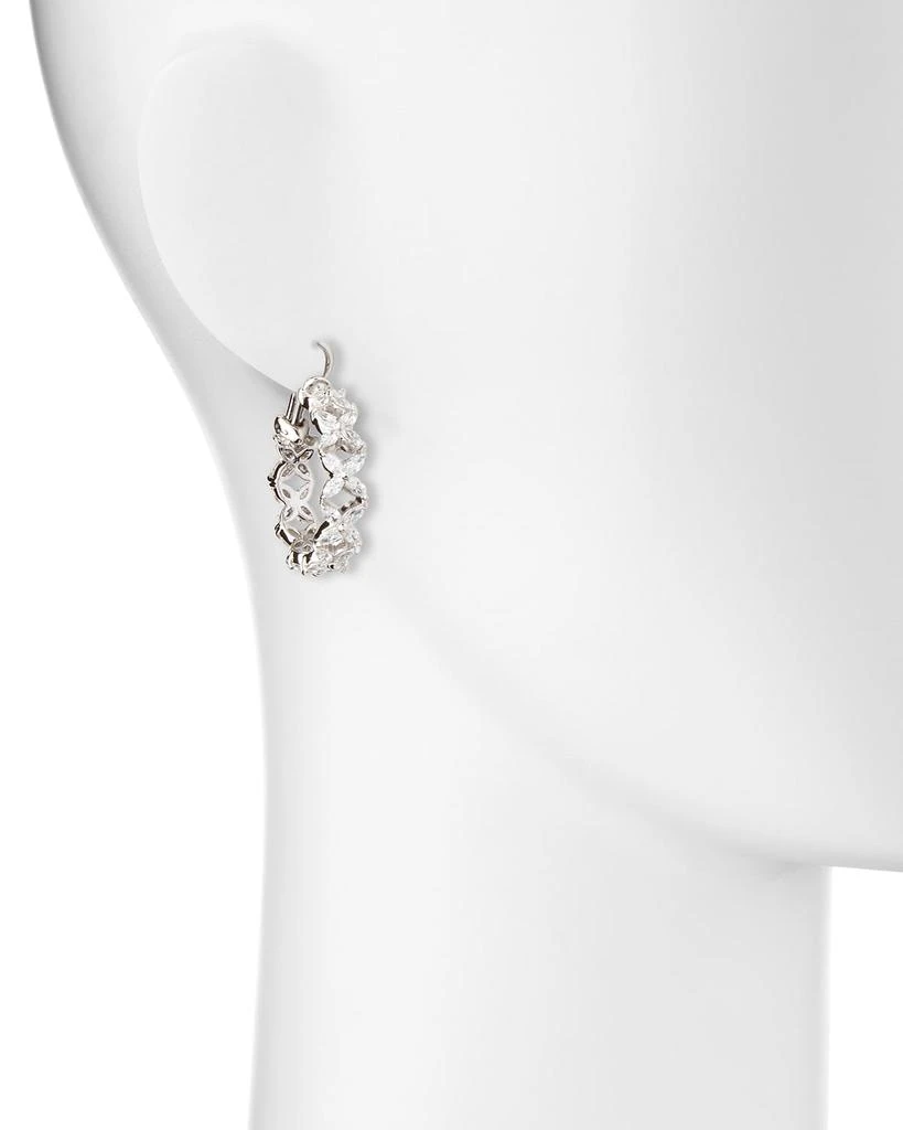 Fantasia by DeSerio 7.25 TCW CZ Flower Shaped Hoop Earrings 2