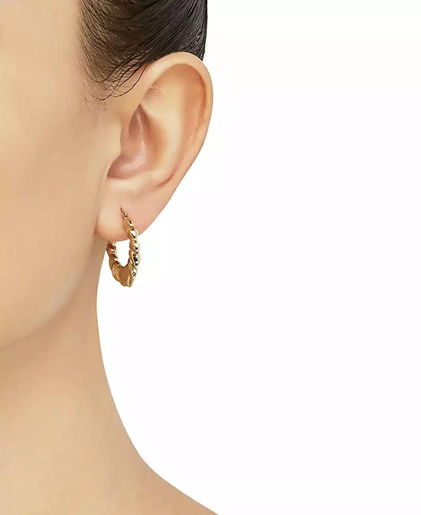 Macy's Heart Hoop Earrings in 14k Yellow Gold 4