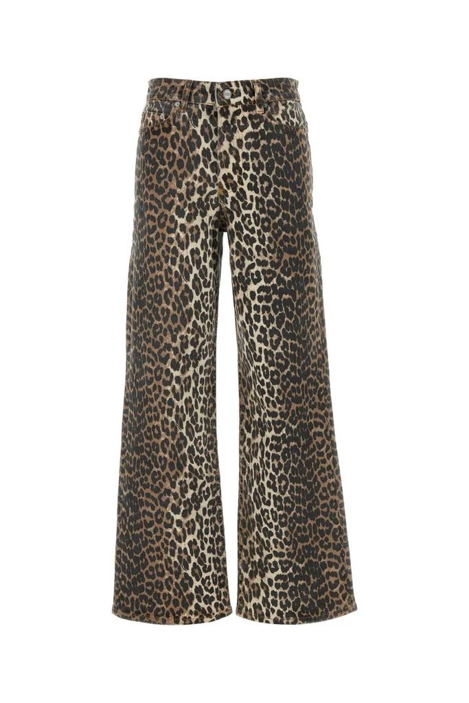 Ganni Ganni Leopard Printed Flared Jeans 1