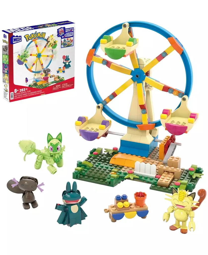 Pokemon MEGA Ferris Wheel Fun Building Toy Kit with 4 Action Figures, 393 Pieces 1