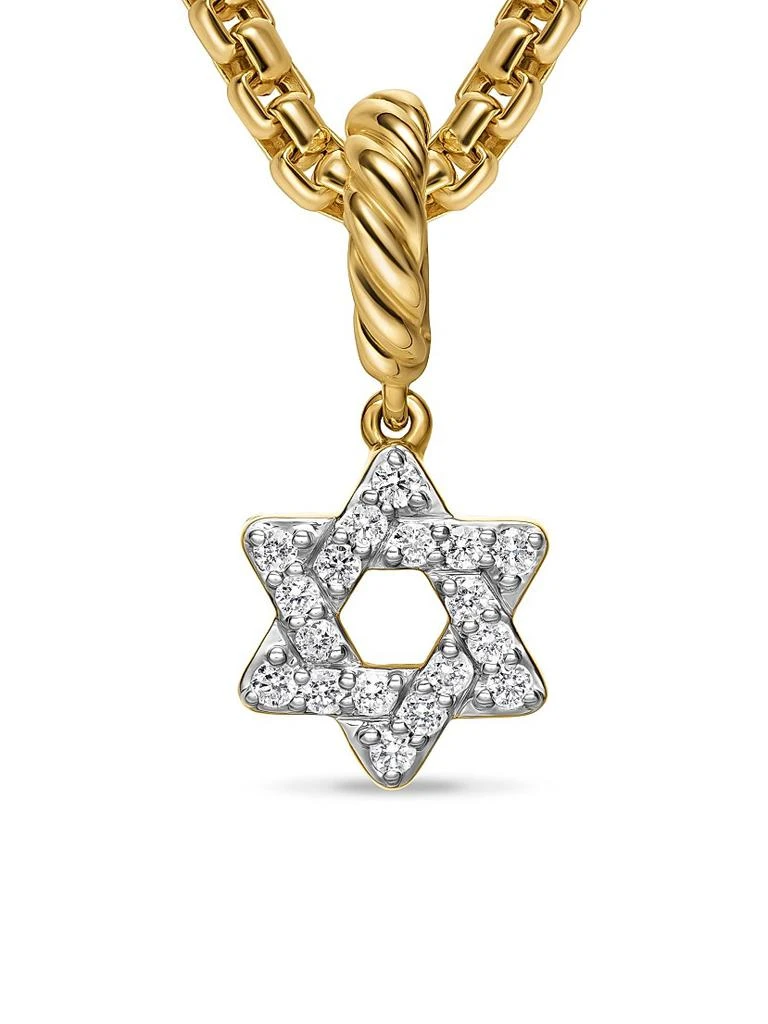 David Yurman Micro Pavé Star of David Amulet in 18K Yellow Gold with Diamonds, 7.4MM 5