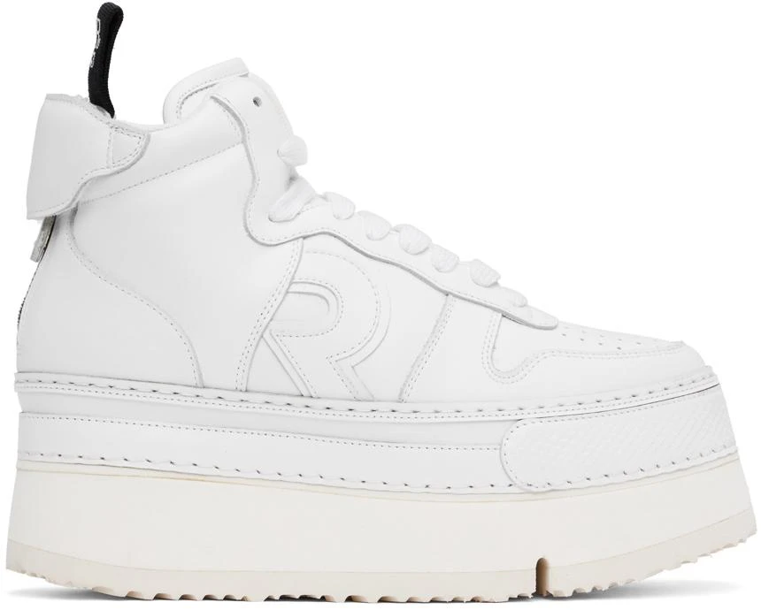 R13 White Leather Riot High Top Sneakers 1