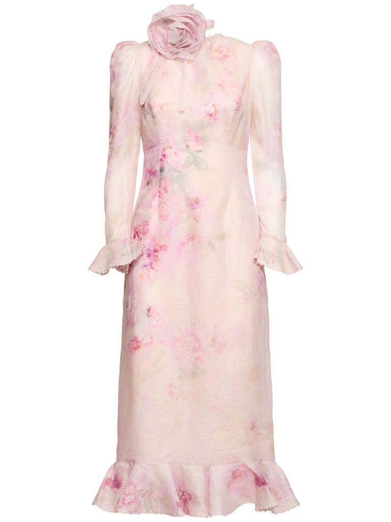 【Zimmermann】Crush linen and silk midi dress Zimmermann Crush Linen & Silk Midi Dress - Dresses & Skirts