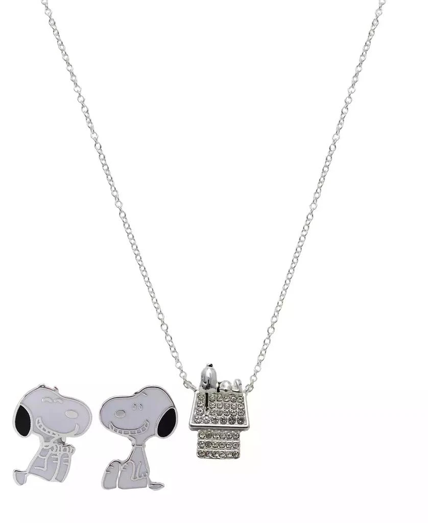 Peanuts Crystal Snoopy Doghouse Earring and Necklace Set – On Sale