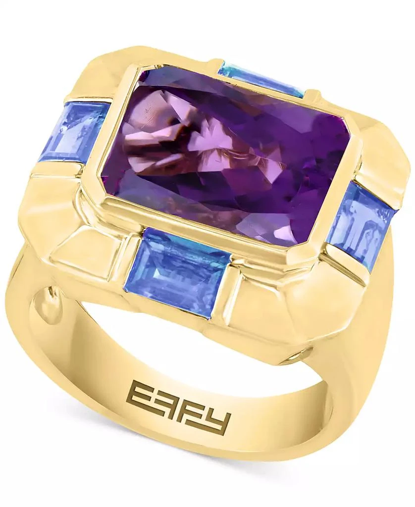 Effy EFFY® Amethyst (5 ct. t.w.)
Tanzanite (2-1/2 ct. t.w.) Statement Ring in 14k Gold-Plated Sterling Silver