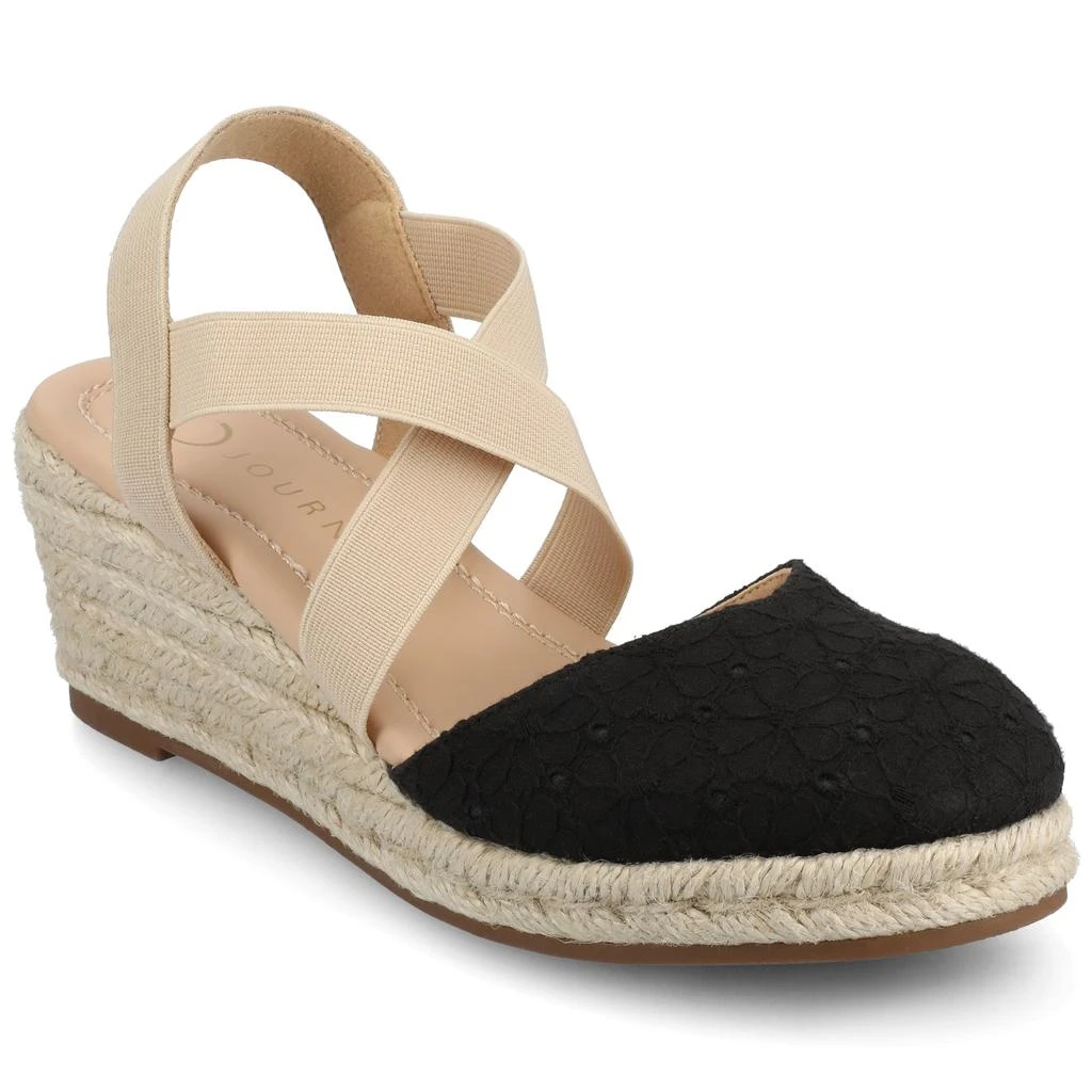 JOURNEE Women's Ashlee Medium and Wide Width Espadrille Wedge Sandals 9