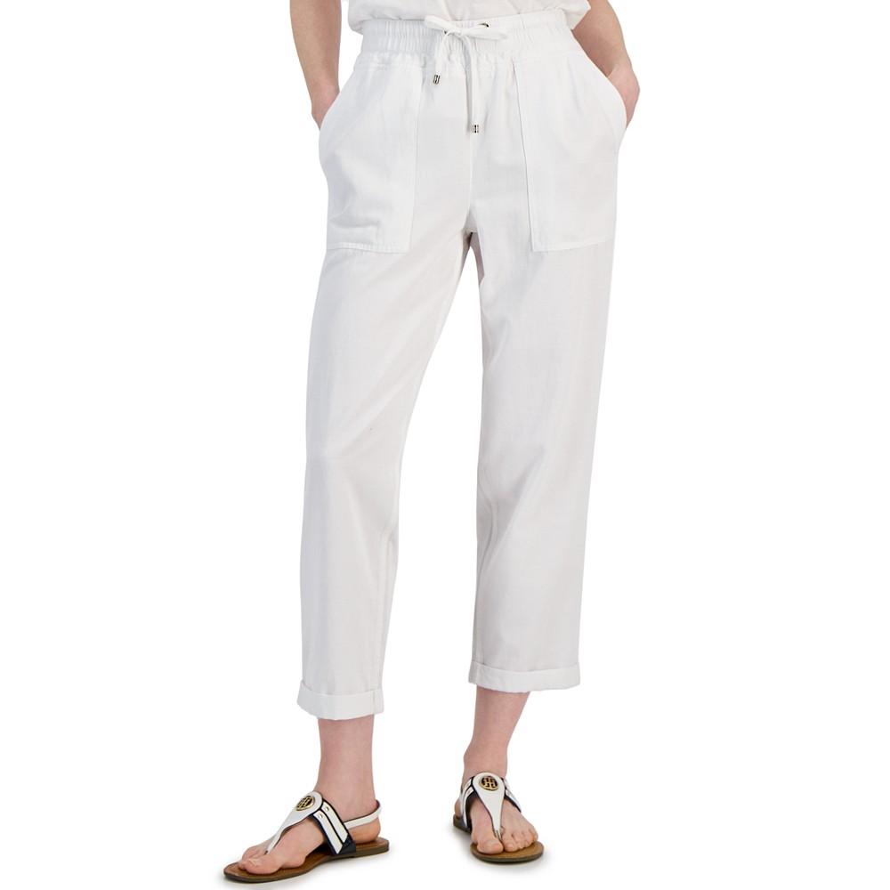 Tommy Hilfiger Women's High Rise Cuffed Twill Pants