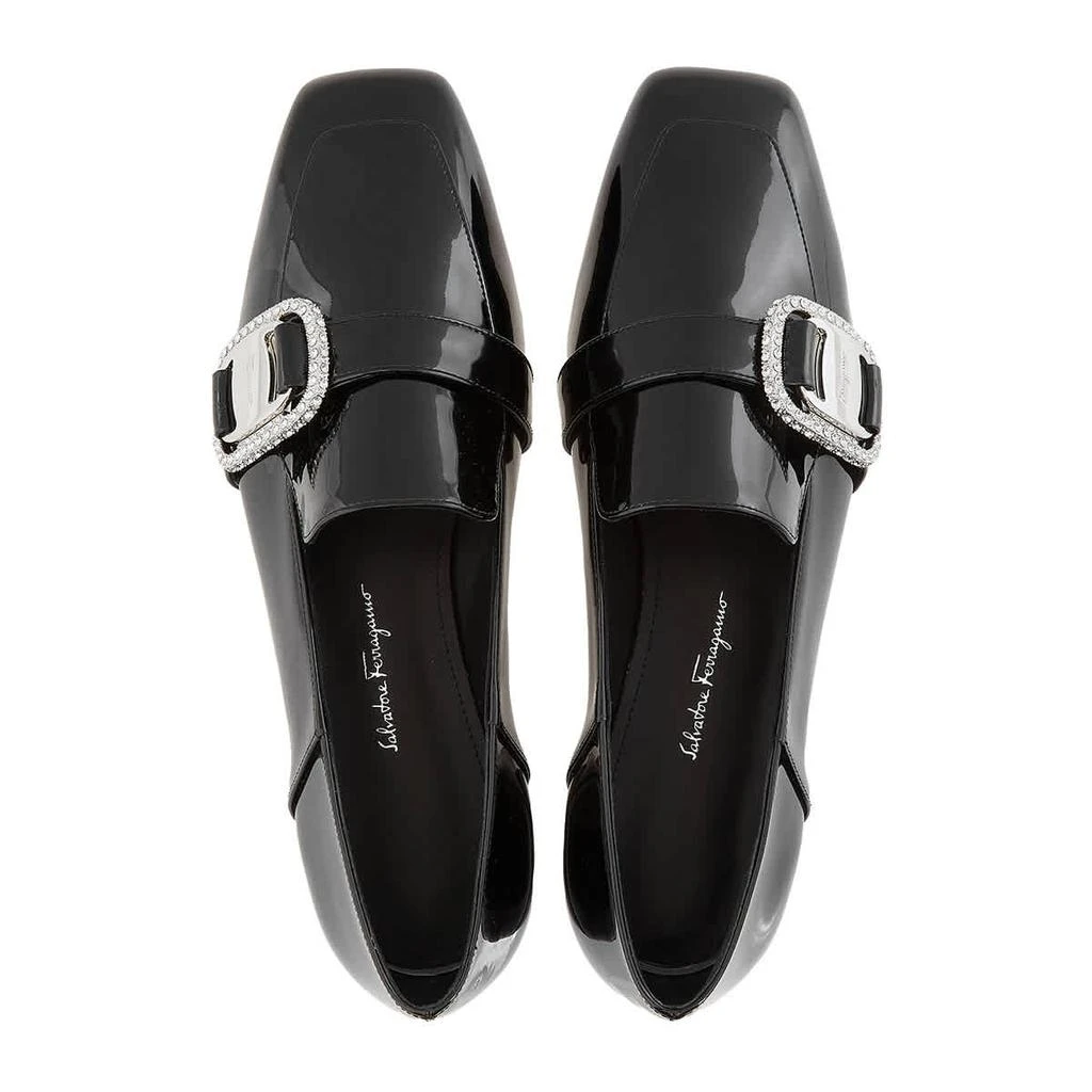 Salvatore Ferragamo Salvatore Ferragamo Ladies Black Wang Patent Crystal Buckle Loafers 3