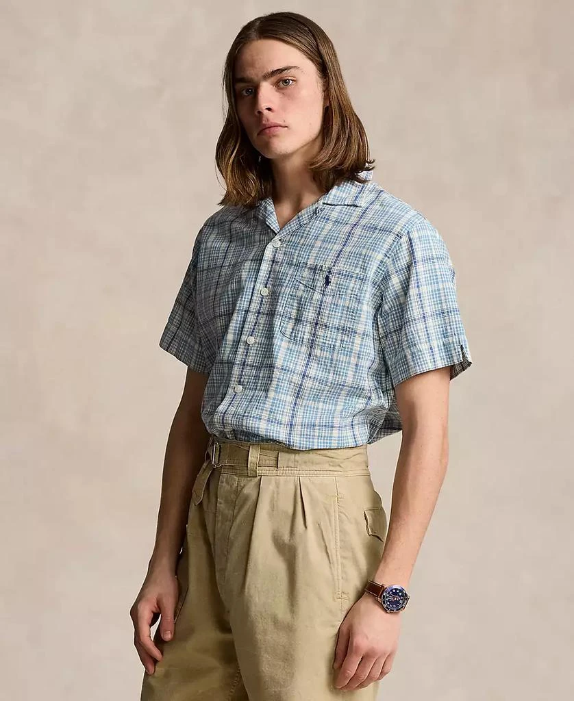 Ralph Lauren Men's Classic-Fit Plaid Linen-Blend Camp Shirt 1