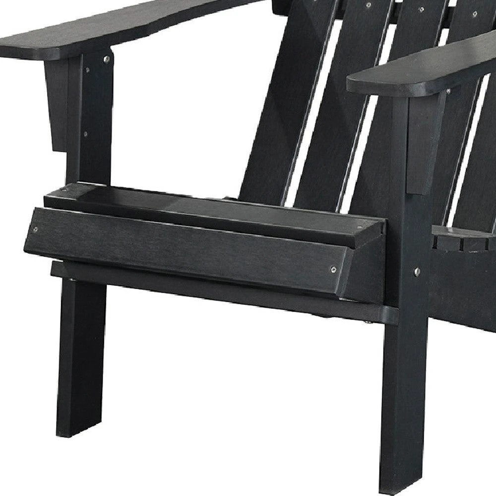 Homezia 29" Black Heavy Duty Plastic Adirondack Chair 4