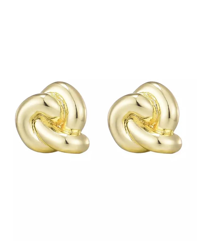 ADORNIA Gold Chubby Knot Stud Earrings 2