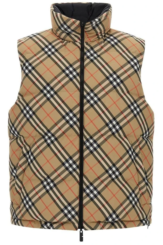 Burberry Burberry Checked Zip-Up Reversible Padded Vest from Cettire