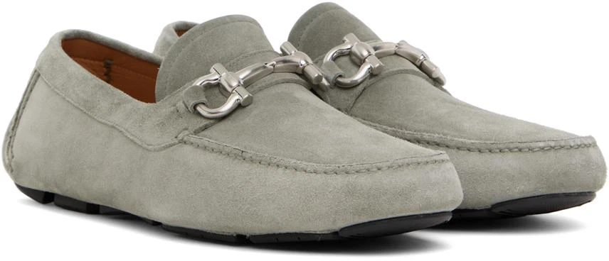 Salvatore Ferragamo Gray Gancini Ornament Driver Loafers 4