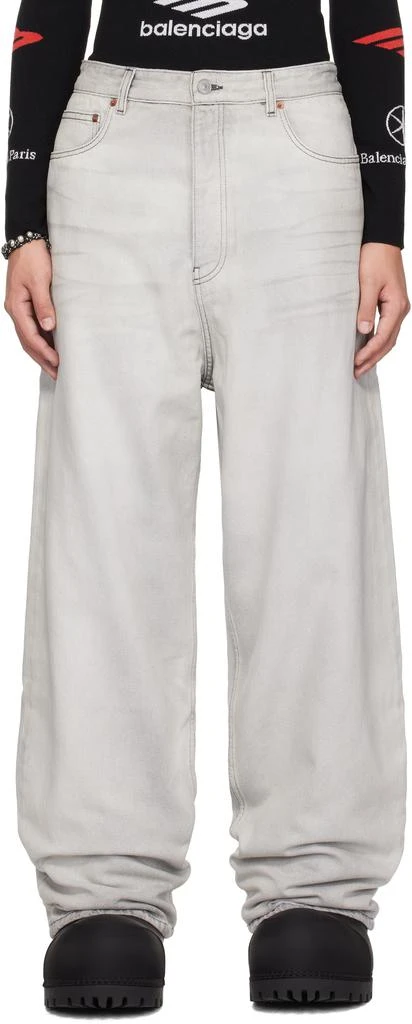 Balenciaga Gray Waterproof Denim Jeans 1