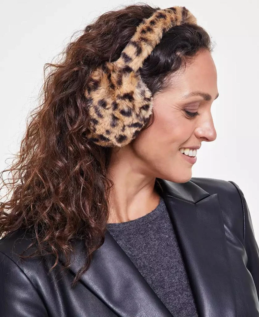 INC International Women's Faux-Fur Leopard-Print Earmuffs, Created for Macy's 2