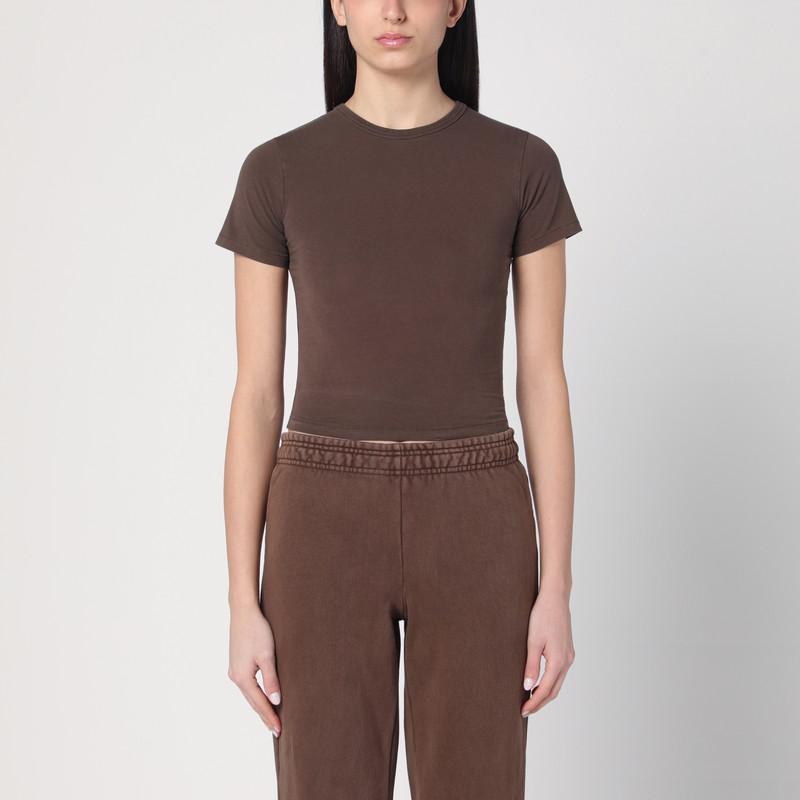 Entire Studios Brown cropped T-shirt in cotton