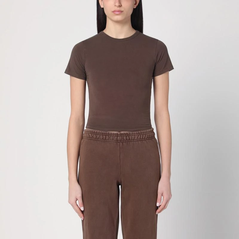 Entire Studios Brown cropped T-shirt in cotton 1