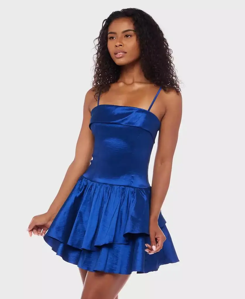 Alex & Sophia Juniors' Sleeveless Short Fit & Flare Dress - Navy - Size 13/14