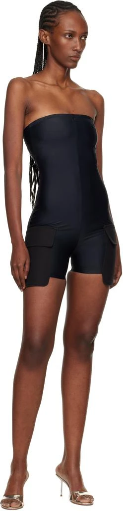 Courrèges Black 2-Pocket Jersey Bustier Overall Jumpsuit 4
