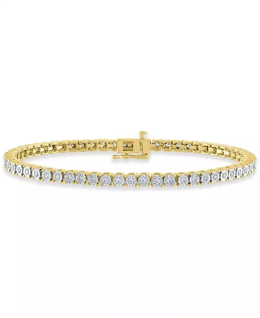 Macy's Diamond Tennis Bracelet (1 ct. t.w.) in Sterling Silver, 14k Gold-Plated Sterling Silver or 14k Rose Gold-Plated Sterling Silver 1