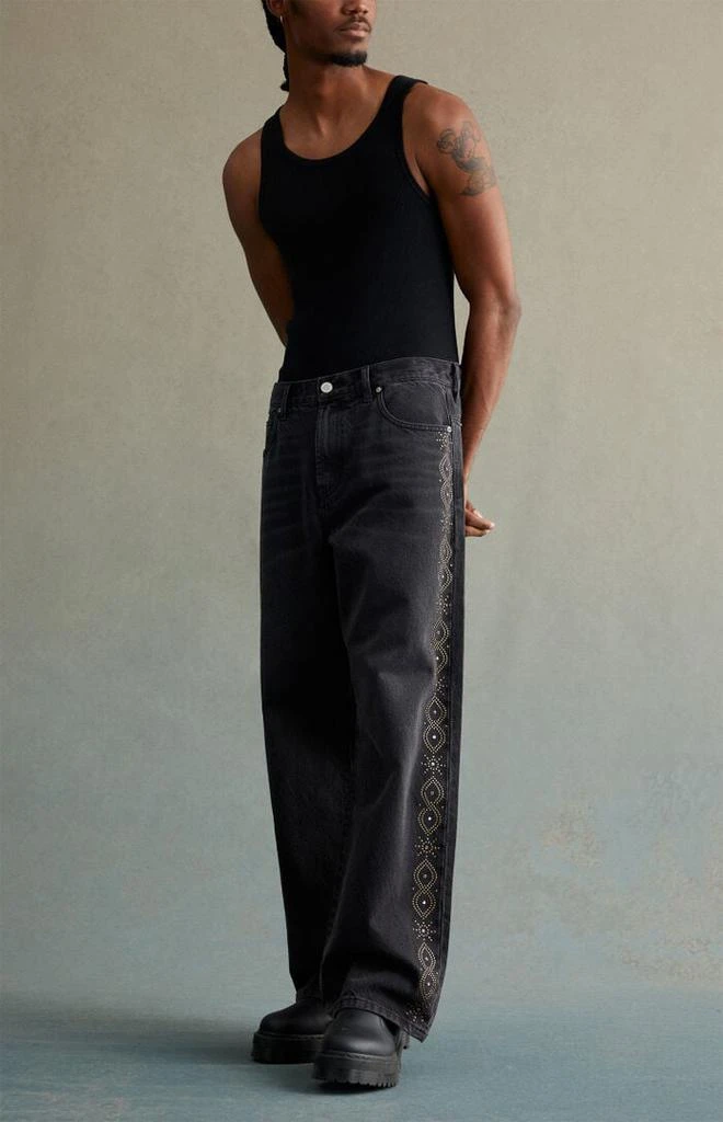 RARE DNM EDIT Black Studded Extreme Baggy Jeans 1